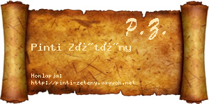 Pinti Zétény névjegykártya